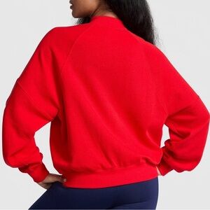 Victoria’s Secret Ivy Fleece Mock-Neck Sweatshirt in Bright Vermillion